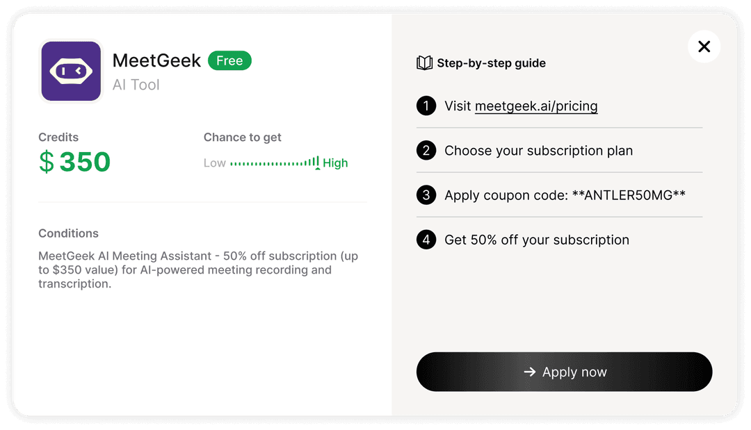 MeetGeek Perk Detail