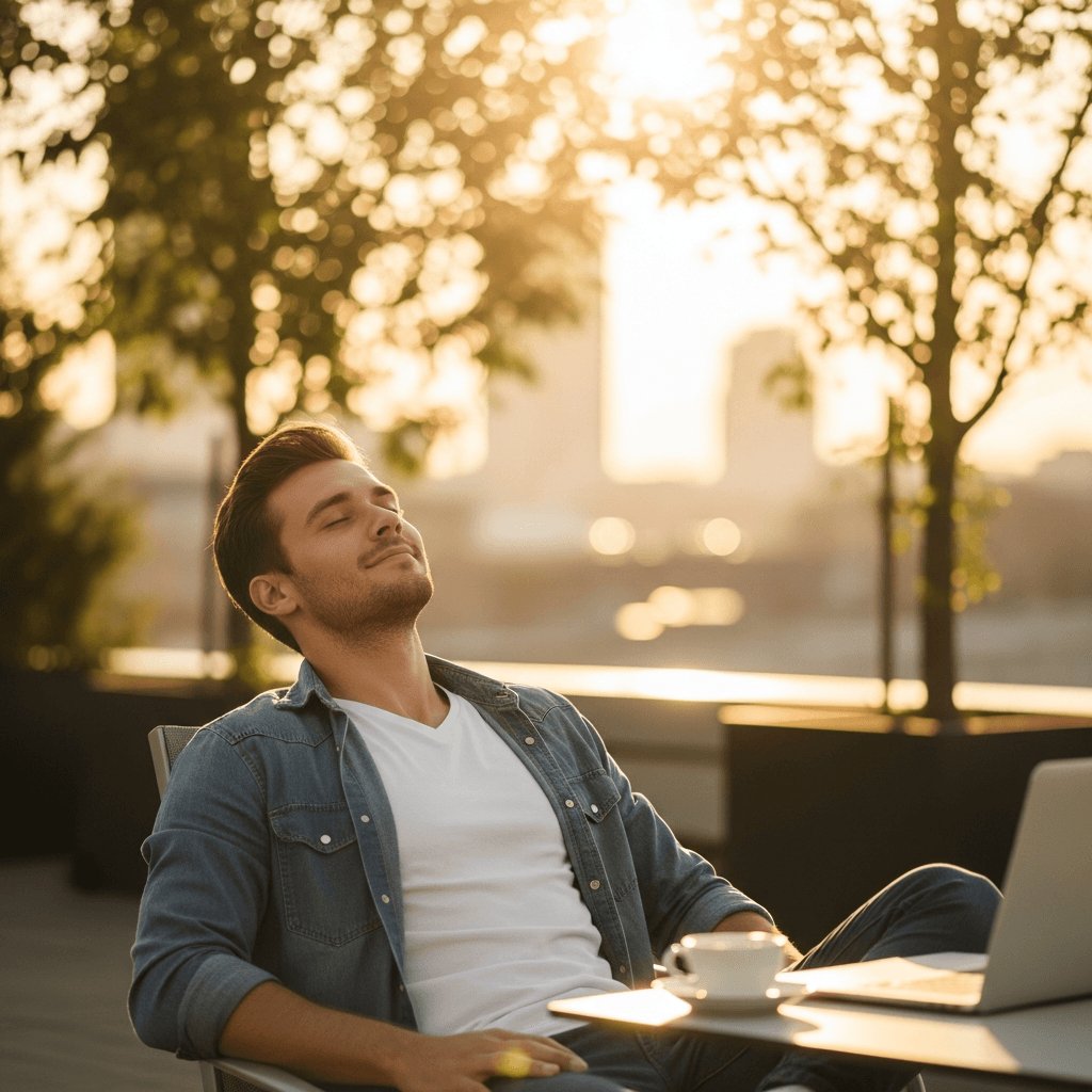 Startup founder relaxing